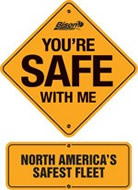 You're safe with me street sign